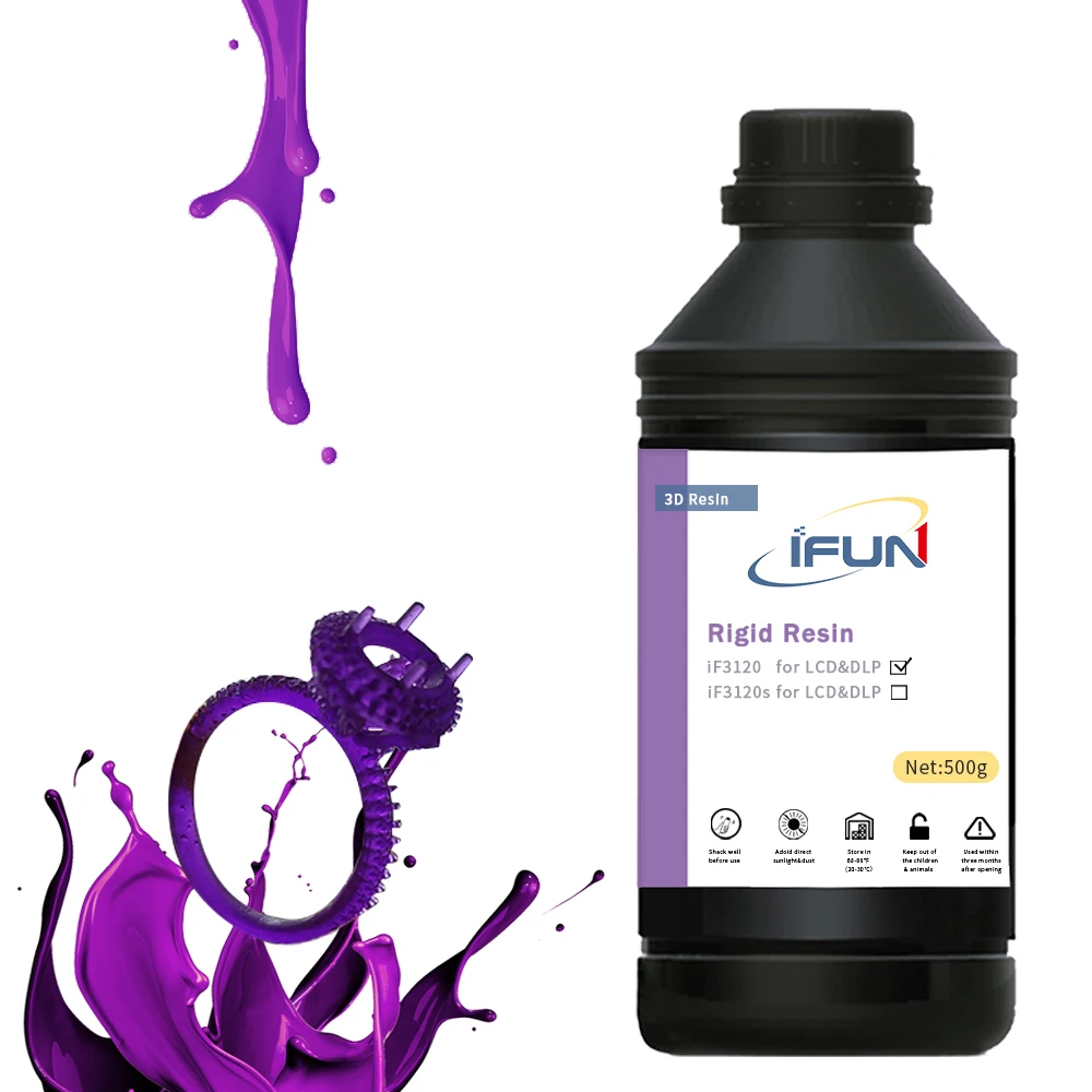  Смола для 3d-печати 20I9 IFun 3120 пурпурного цвета с низкой усадкой и вязкостью ЖК-дисплея Обучающие