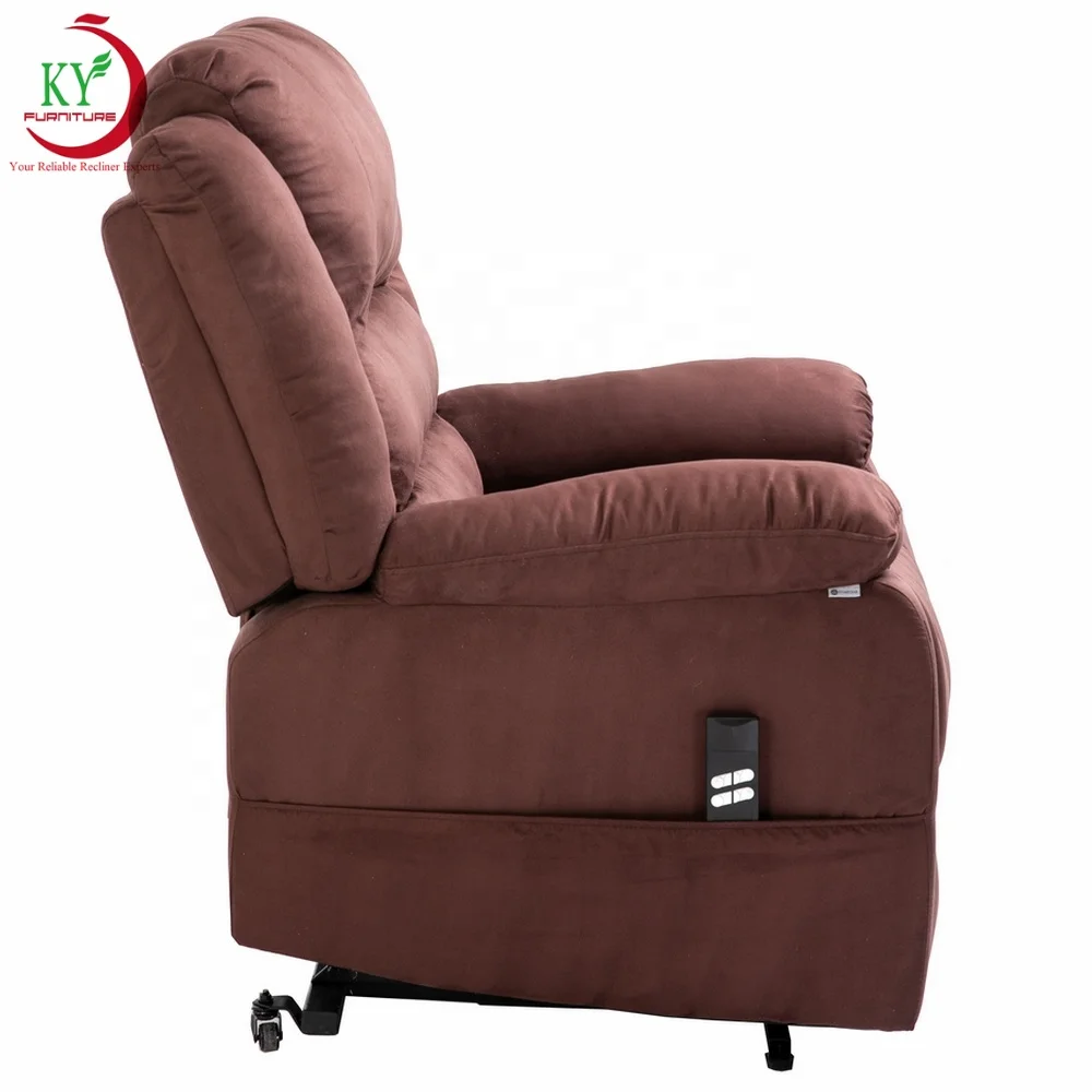 JKY Furniture ZOY Power Electric Riser Lift Recliner Comfortable Micro Soft Velvet with Remote Control for Elderly