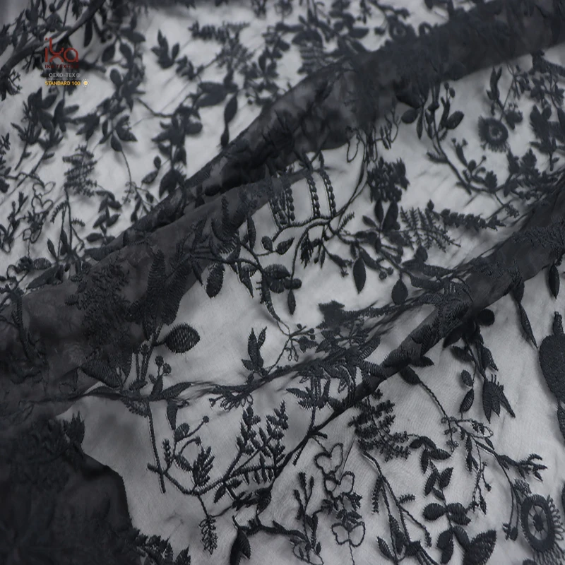 Natural Luxury Wedding Decor Textiles Custom Dyed Print Embroidered Organza 100% Silk Fabrics for Dresses