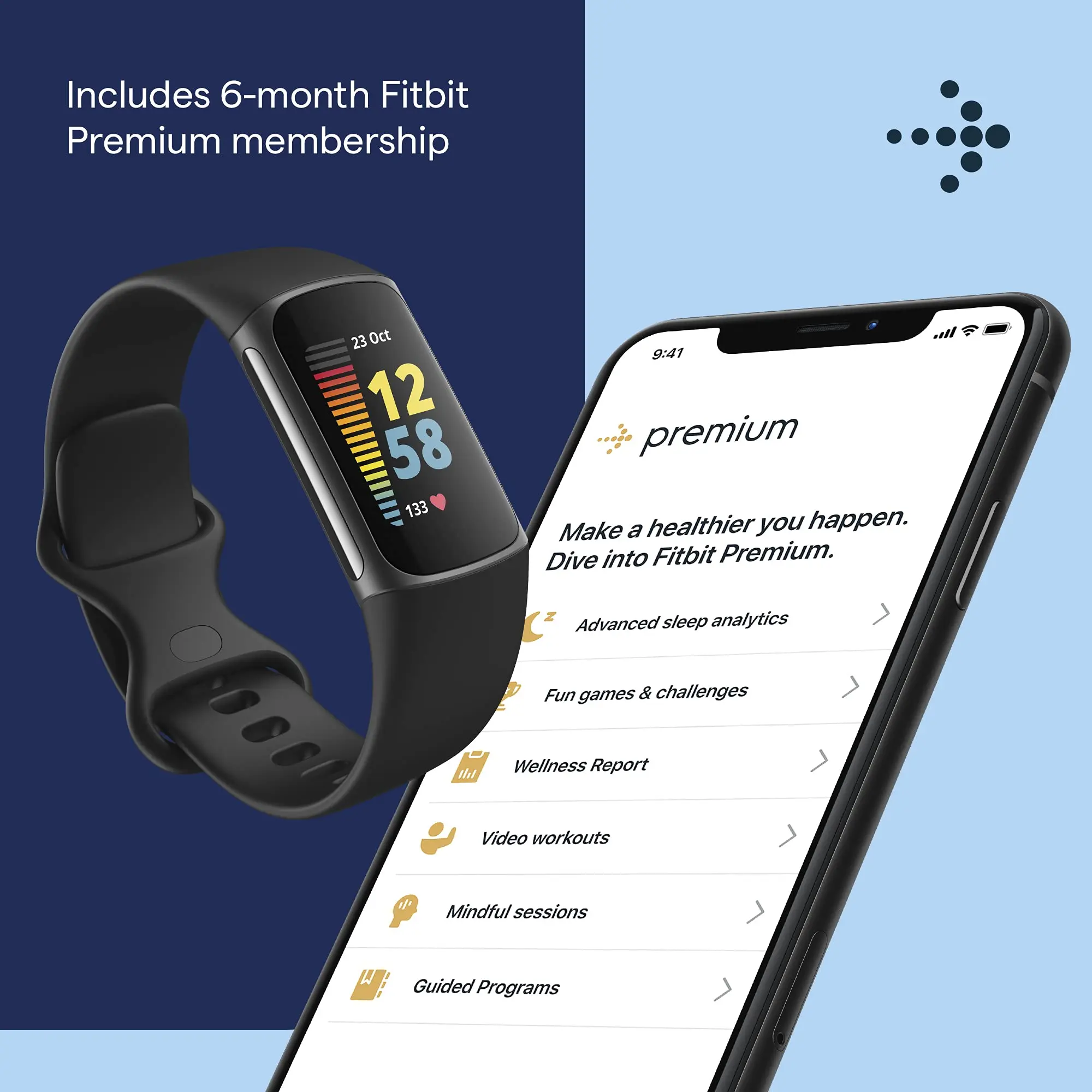 Fitbit Charge 5 Advanced Health & Fitness Tracker with Built-in GPS, Stress Management Tools, Sleep Tracking, 24/7 Heart Rate