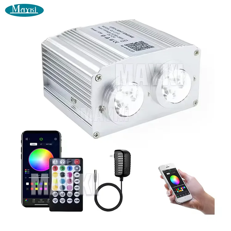 20W dual port twinkle RGBW color changing optical fiber led lighting source engine fiber optic light engine