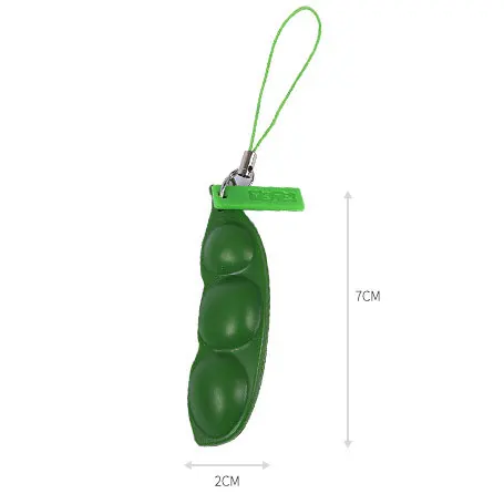 
Green bean Fidget Sensory Key chain or ball chains simple squeeze toys 