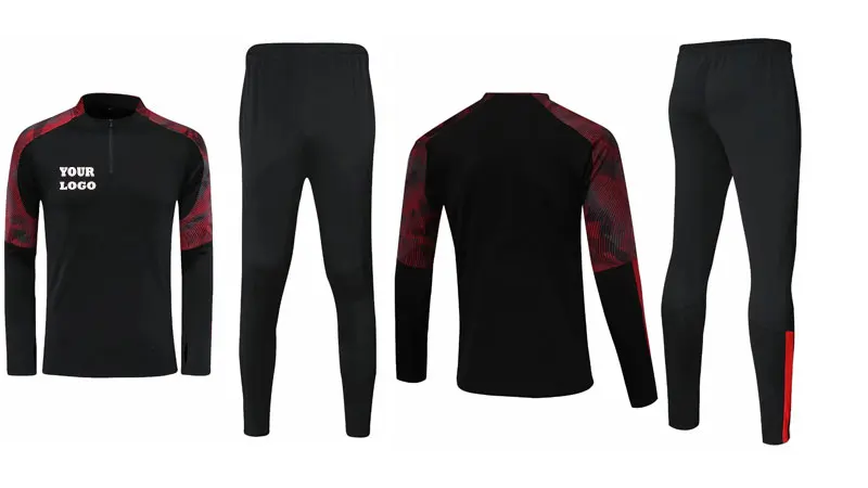 1/4 Zip tracksuits soccer tracksuit training men jersey uniform wear long sleeve custom training wear half zipper suit