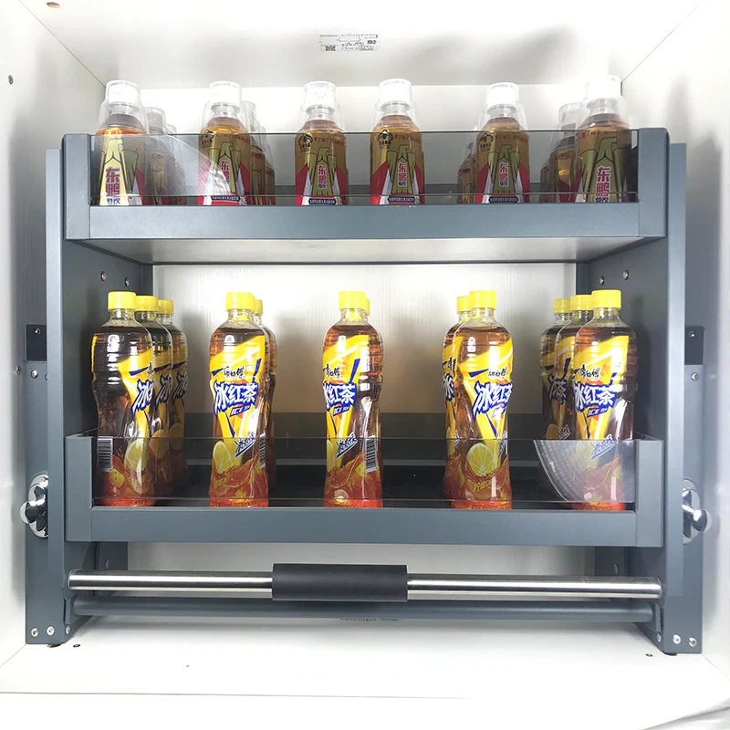 Кухонный шкаф для хранения Лифт корзина Органайзер с мягким закрытием