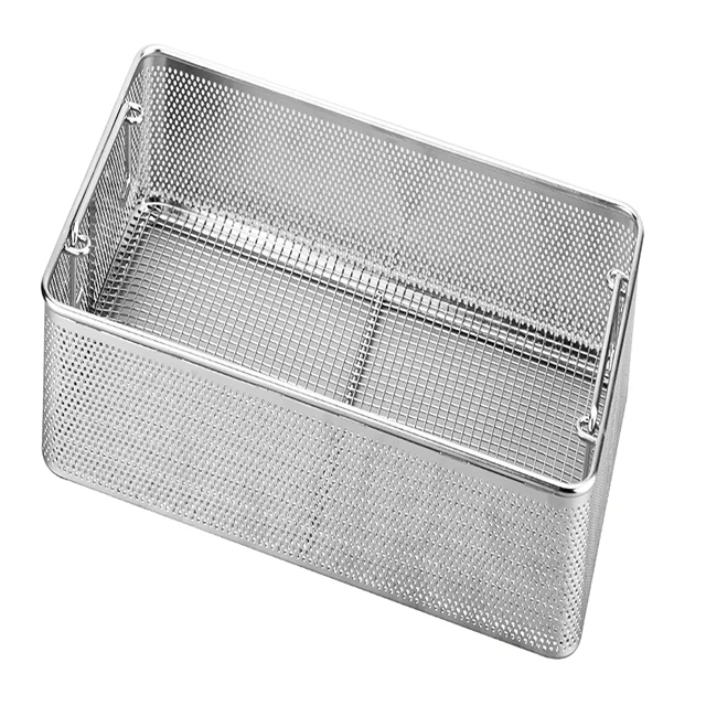 
Foldable medical stainless steel wire mesh sterilizer basket for hospital 