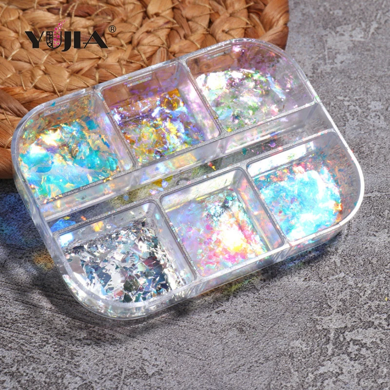 New nail glitter powder Sequin Aurora transparent color nail opal powder snow velvet powder nail transparent color fragments
