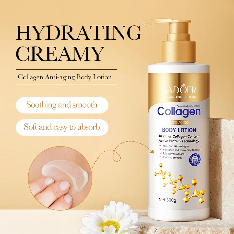 Body Care Product Bone Collagen Body Lotion Goat Milk Vitamin C Nourishing Skin Whitening Body Cream For Black Skin