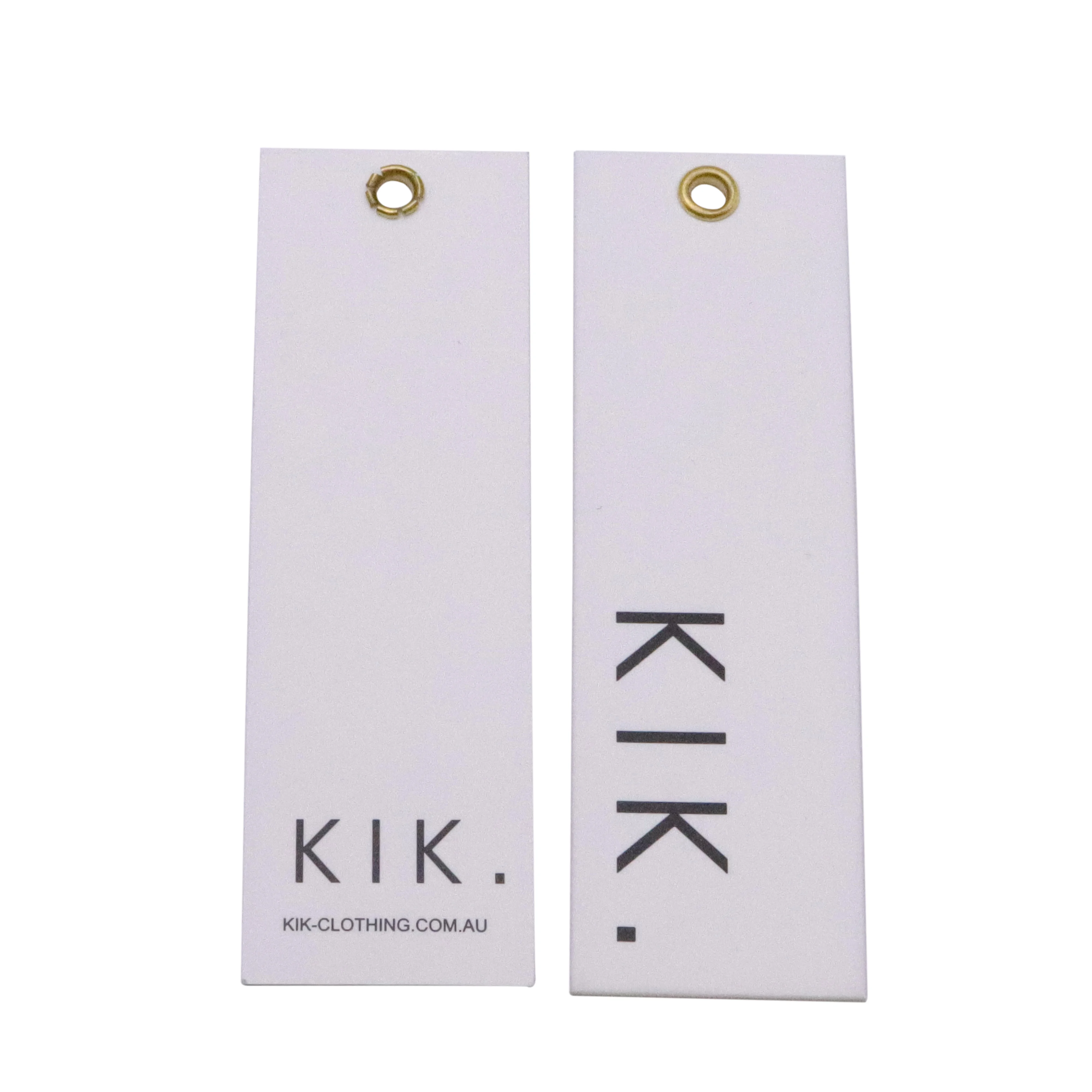 Eco-friendly firm custom printed brand logo name tag labels white paper hang tag patch for Clothing Garment  t-shirt