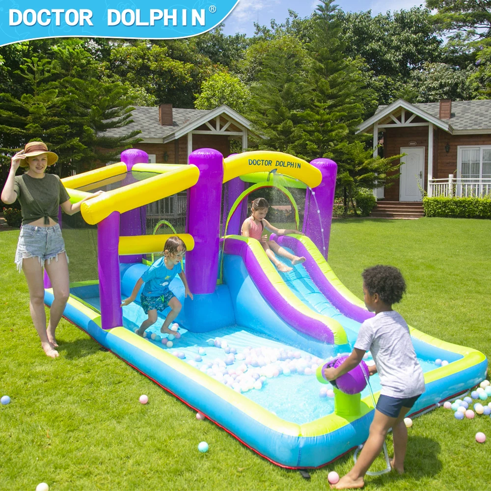 Hot sell inflatable bouncy castle bounce house with water slide for sale