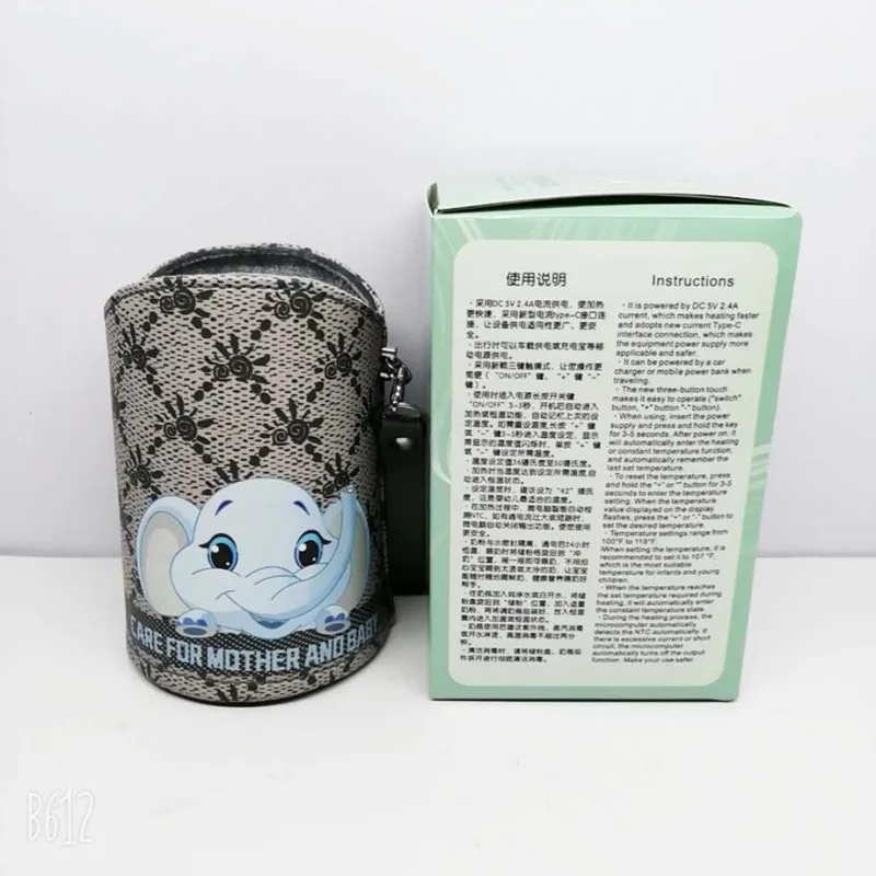portable milk heating  LED digital display insulated usb  baby bottle warmer bag
