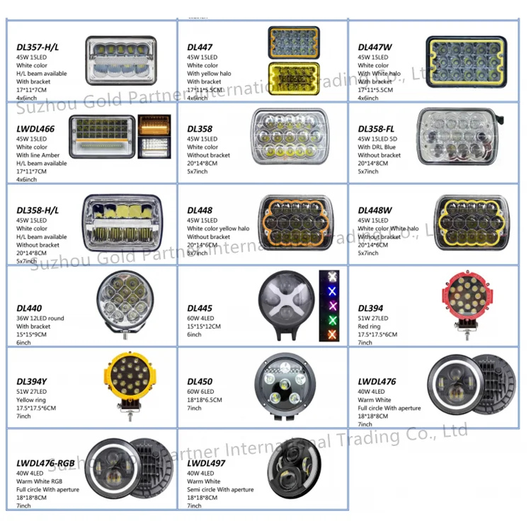LWL081 103W Rectangle Hi/Low DRL Amber Turn Light Led Headlight 5x7 for Offroad 4x4 Headlight Led 5x7 faros