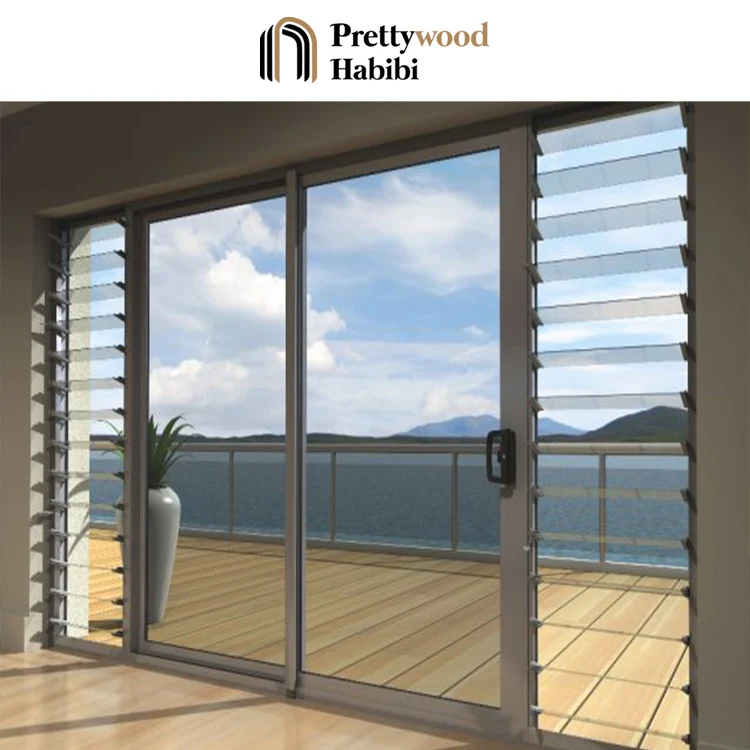 Residential Modern Motorised Automatic Manual Jalousie Window Glass Louvre Louver Windows