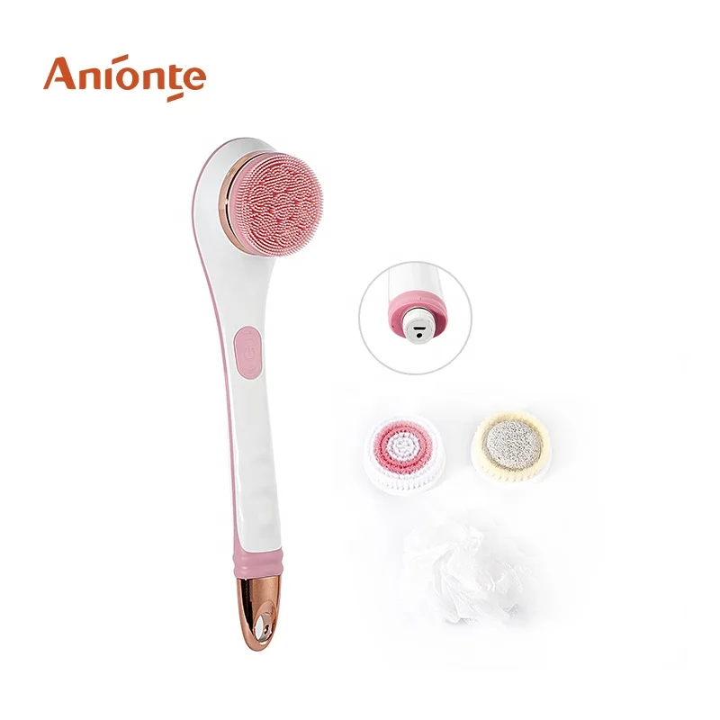 Personal care body brush cleaning tool set Silicone Massage Brush Electric Multi-Function Long Handle Bath Brush
