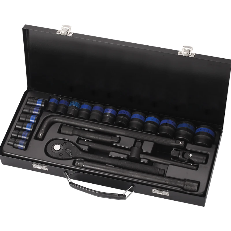 Car Repair Craftsman 1/2 Inch Socket Sets Mechanic Tool Box for Workshop 24 piece Car Repair Tool Set Box Mechanics