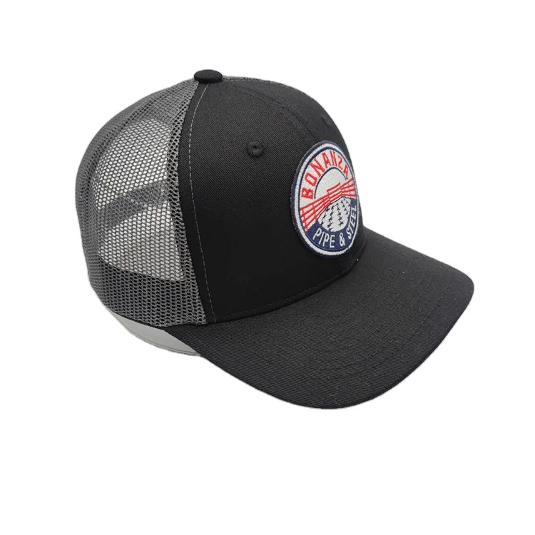 Customized Low Profile Charcoal Gray Mesh Trucks,6 Panel Cotton Gorras Cap,3D Embroidery Logo Vintage Richardson 112 Trucker Hat