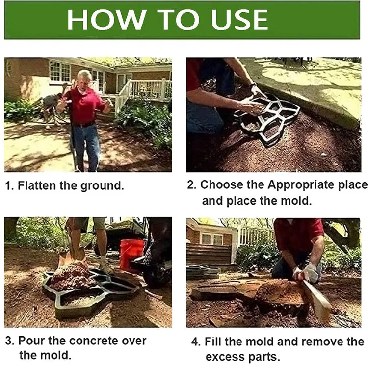 Stepping Stone Paver Walk Way Mold Patio Lawn Garden Walk Maker Pathmate Stone Moldings Paving Pavement Concrete Molds