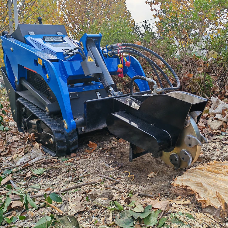 Advanced Derette V1000 Mini Skid Steer Crawler Loader with Three Pump and Valve System Powerful Stump Grinder