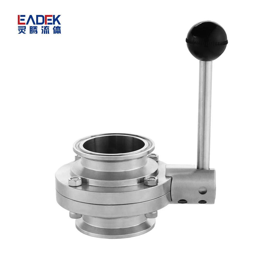 Factory   Sanitary Clamp Manual Butterfly Valve  With Pull Handle