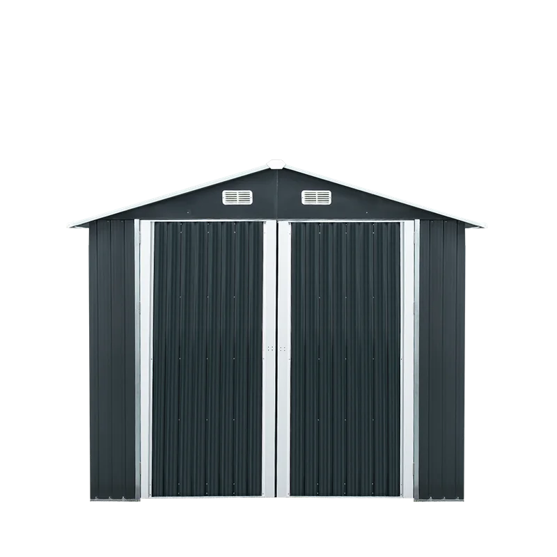 10ft x 20ft Outdoor Prefab Container Sheet Metal Roof  Metal Frame Sustainable Garage Car Parking Carport