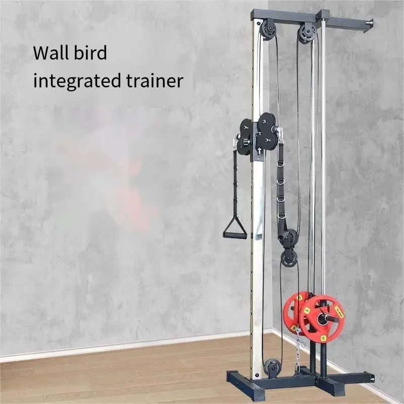 Fitness Wall-Mount Cable Station | Adjustable Dual Pulley System for Pull-Down Exercises