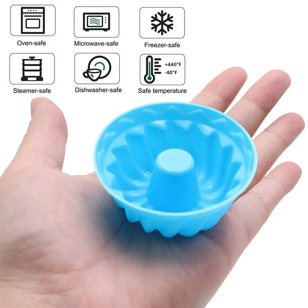 Round silicone rubber cake mold making soap ice cream fondant 3d mould for baking