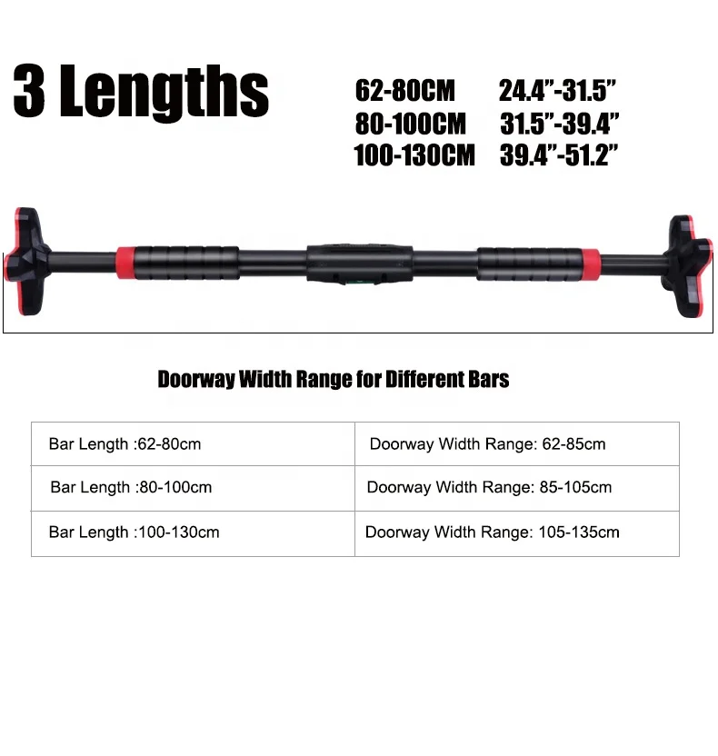 Gym Workout Bar No Screw Installation Fitness with Level Meter Doorway Pull up Bar and Chin up Bar