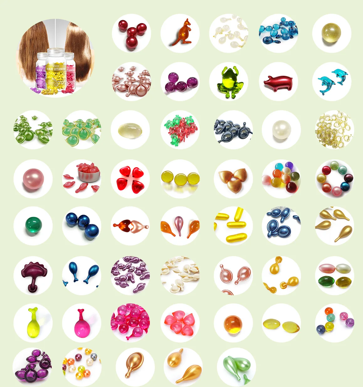 New design Hair capsules private label Hair Care Repair Growth hair oil capsule Vitamins e Serum Capsules