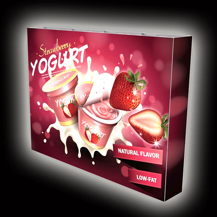 Advertising Tradeshow exhibition booth display tension fabric backdrop SEG pop up led backlit light box