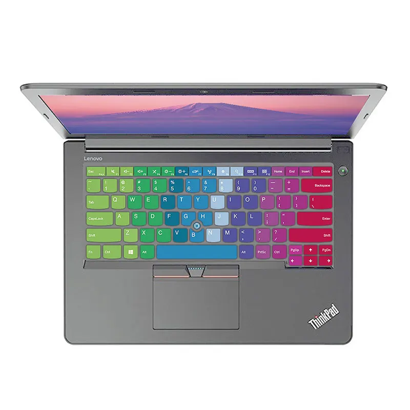 Радужный градиентный силиконовый чехол для клавиатуры для ноутбука кожи Diy для Lenovo YI E480(17 лет 11) L480(18 год 03) Обложка клавиатуры для ноутбука