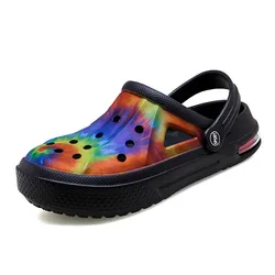 Unisex Beach Anti-slip EVA Women & Men Garden Clogs Plus Size Summer Air Cushion Platform Couple  Clogs Slippers Sandals