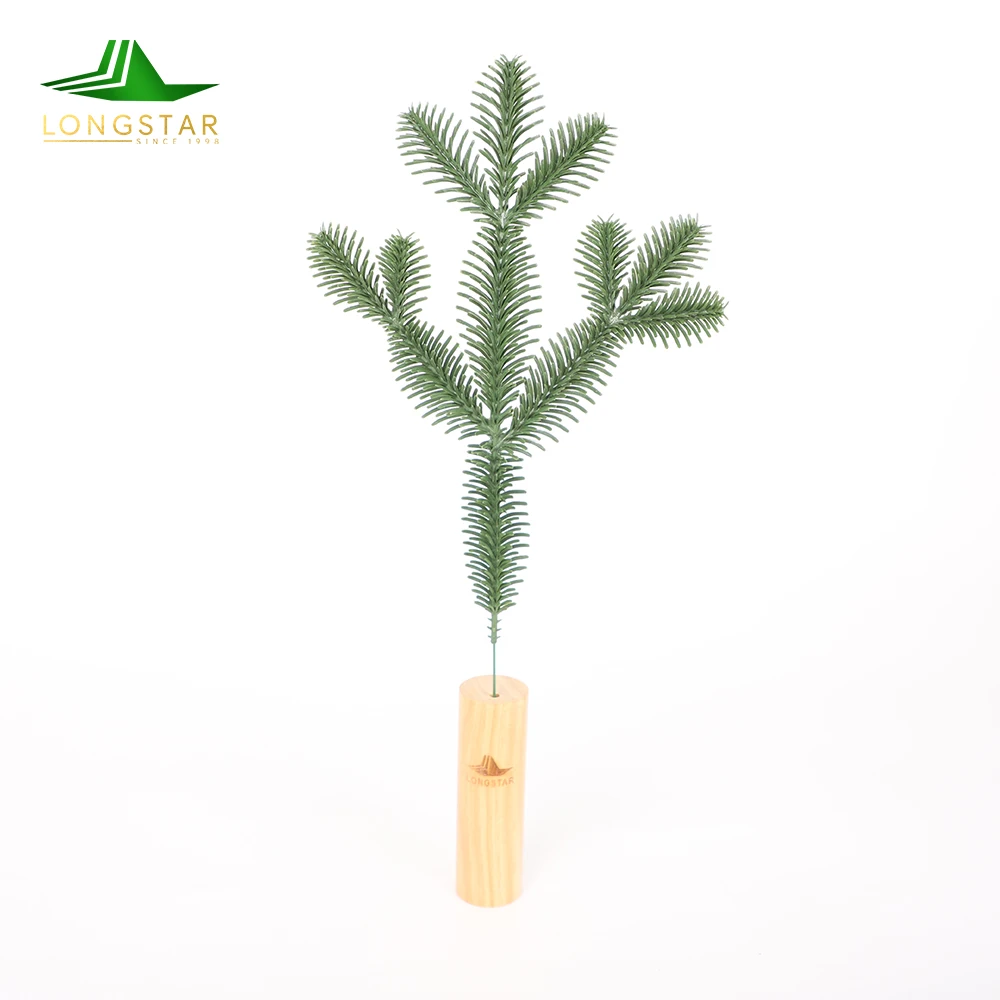 artificial multi heads pine branches Wedding home wall Christmas decoration pine needles cones green day plants