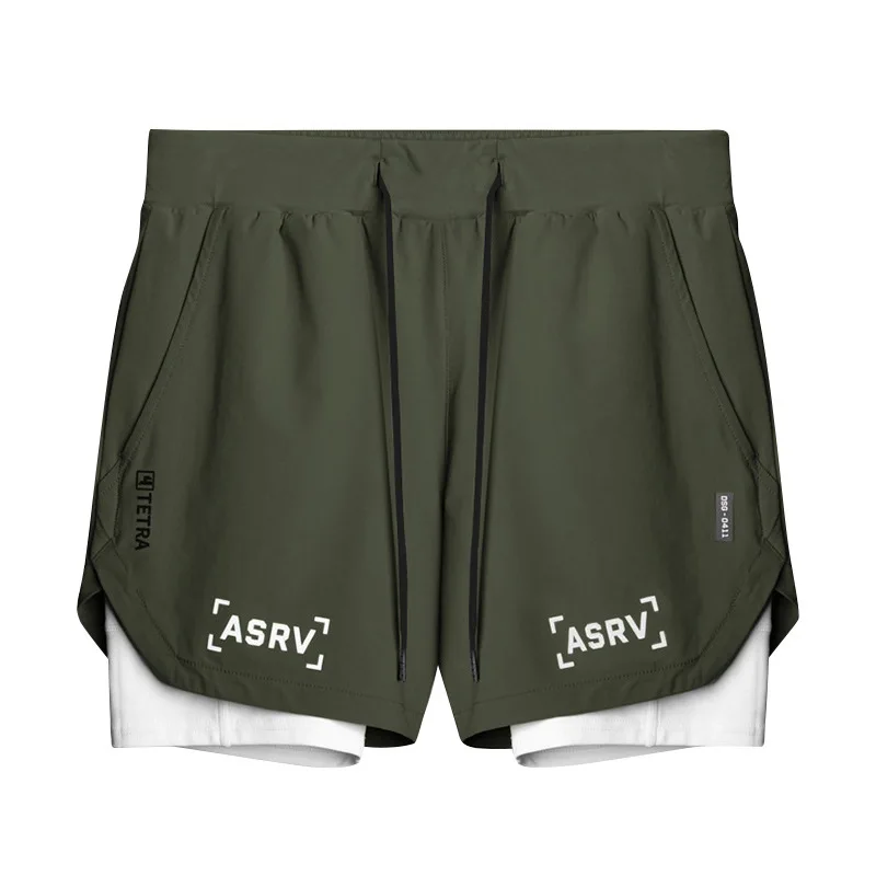 Новые спортивные шорты мужские двухсекционные быстросохнущие Мульти Сумки для бега двухслойные баскетбольные шорты