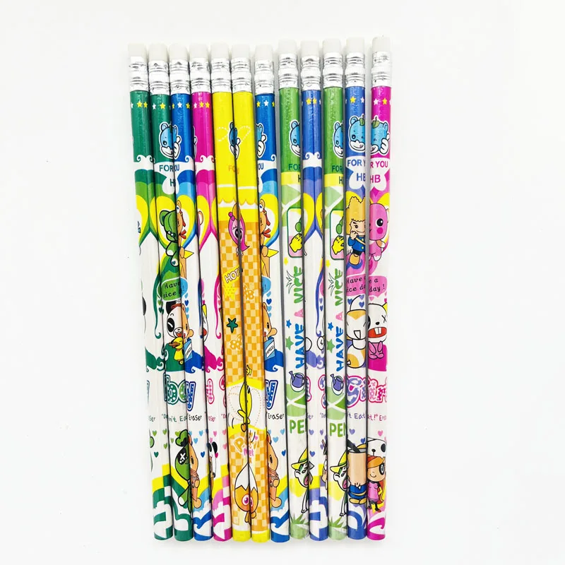 Wholesale Fancy Cartoon Kawaii Pencil HB Poplar Wood in Bulk for School Children