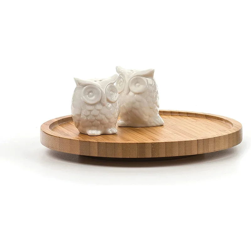 Круглый Поднос кухонный Спиннер для специй столешница вращающаяся деревянная тарелка 10 5 дюймов органайзер проигрывателя бамбук ленивый Susan революция