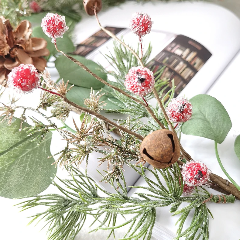 Christmas garlands decoration with red berries wholesale Christmas party garland