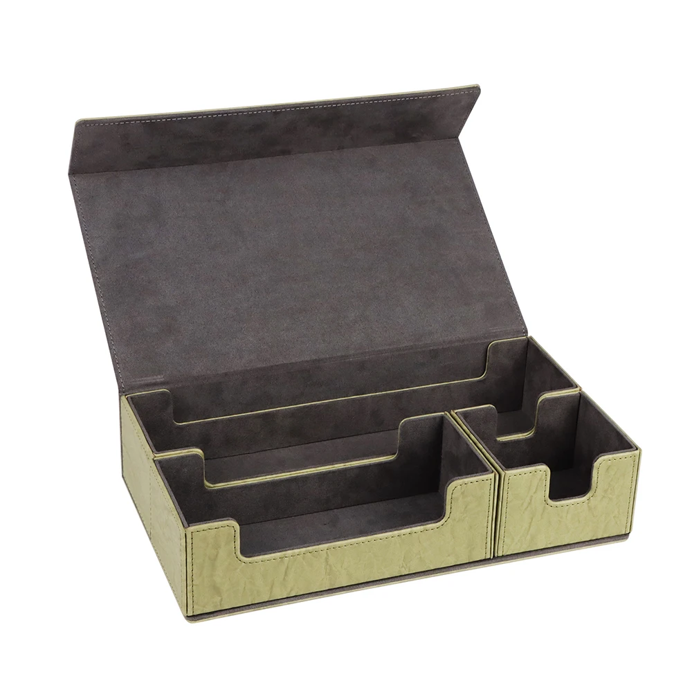 Card Deck Box for MTG Commander TCG Cards with Magic Locking Decks Leather Deck Card Case