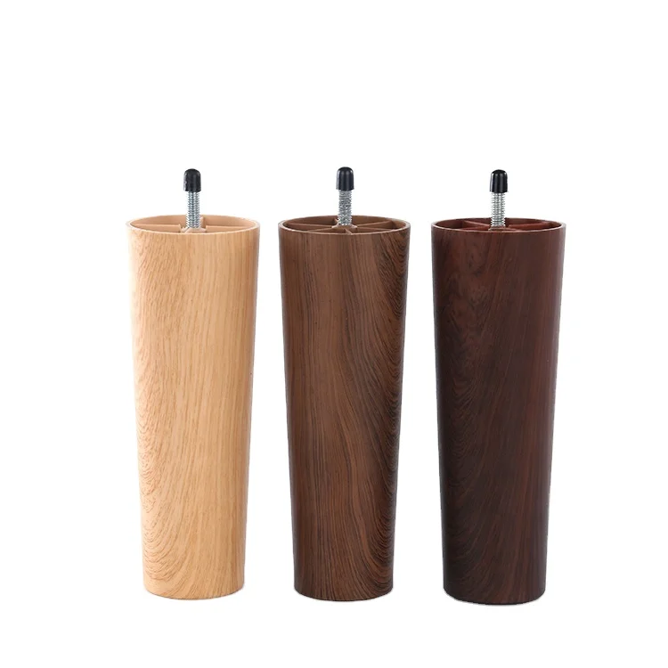 Professional manufacturer adjustable multicolor ABS cone imitated wood grain bed legs