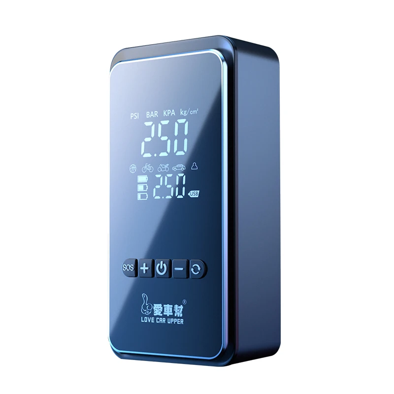 Car air compressor with jump starter digital tire inflator with led lighting automatic tire inflator machine