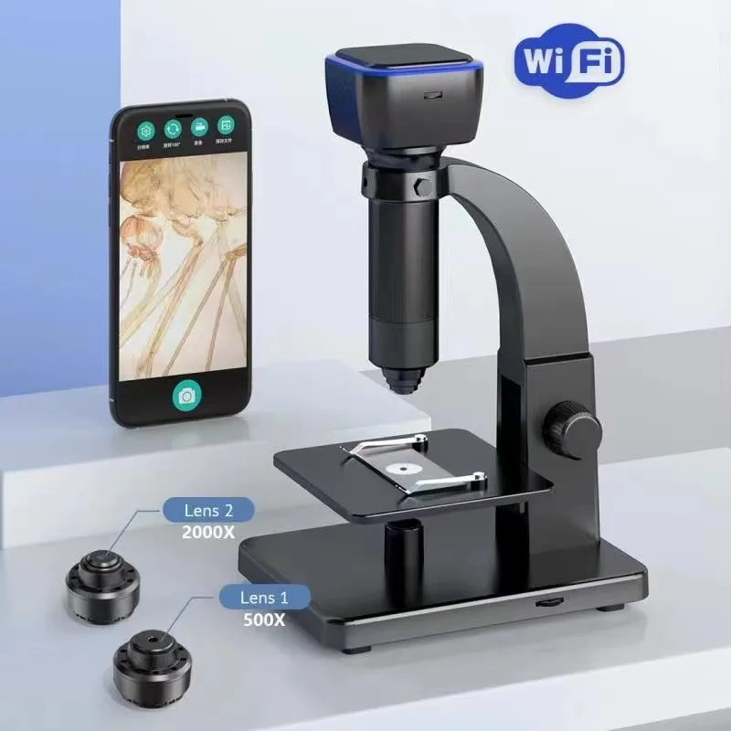315-W Wireless WiFi Digital Microscope HD Camera 2000X 1080P Magnification Optical Lens