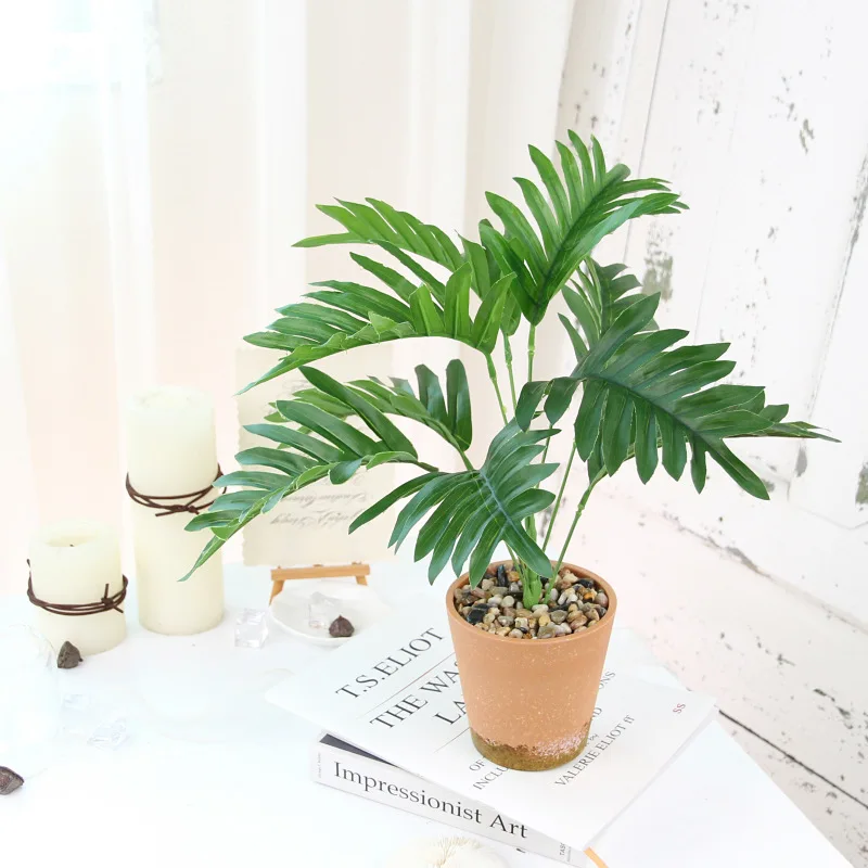 bonsai plastics artificial banyan tree in pot for table top decor