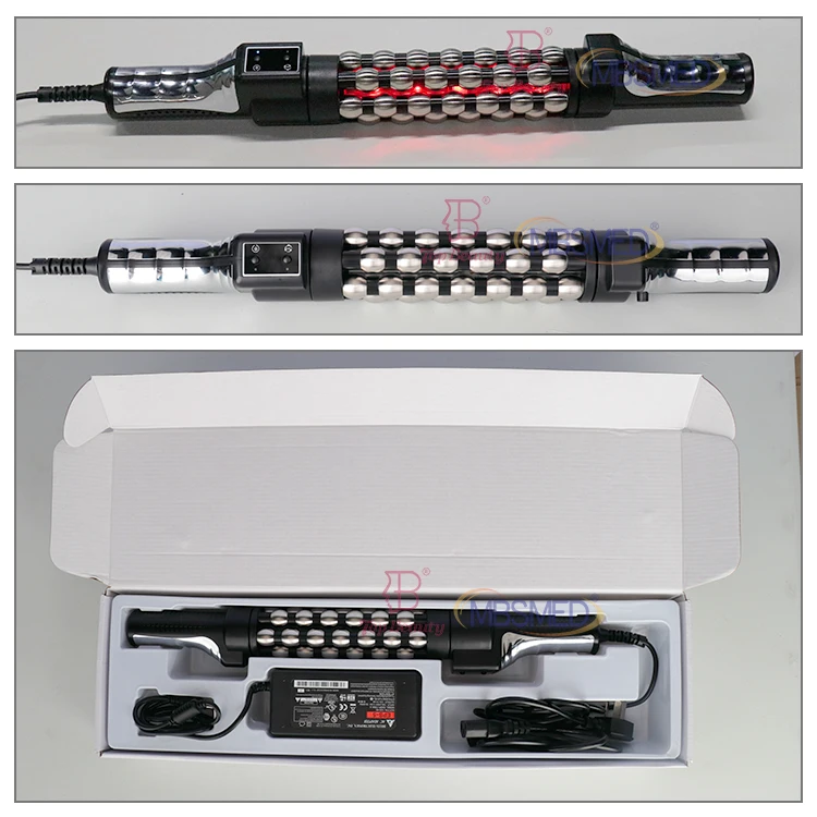 heating Red LED Light Heated Painless Slimming Yoga Deep Tissue Massage Device 360 Rotating Inner Ball Roller For Whole Body