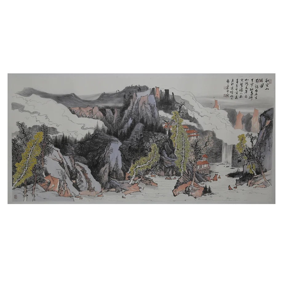 Landscape painting fengshui new Chinese style living room background wall decorative painting