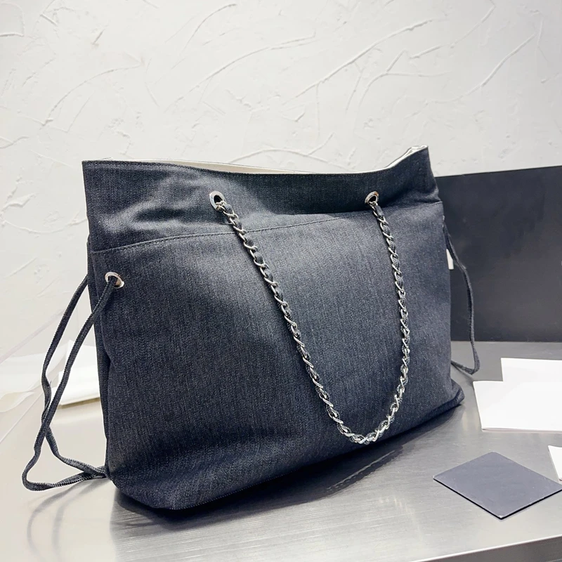 Custom famous brands denim ladies hand bags 2022 large capacity luxury designer women handbags with logo