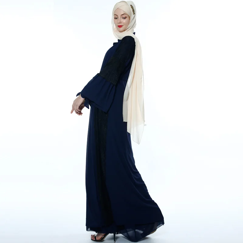malaysia dubai turkey satin muslim dress for women abaya gulf collar pray islam clothing