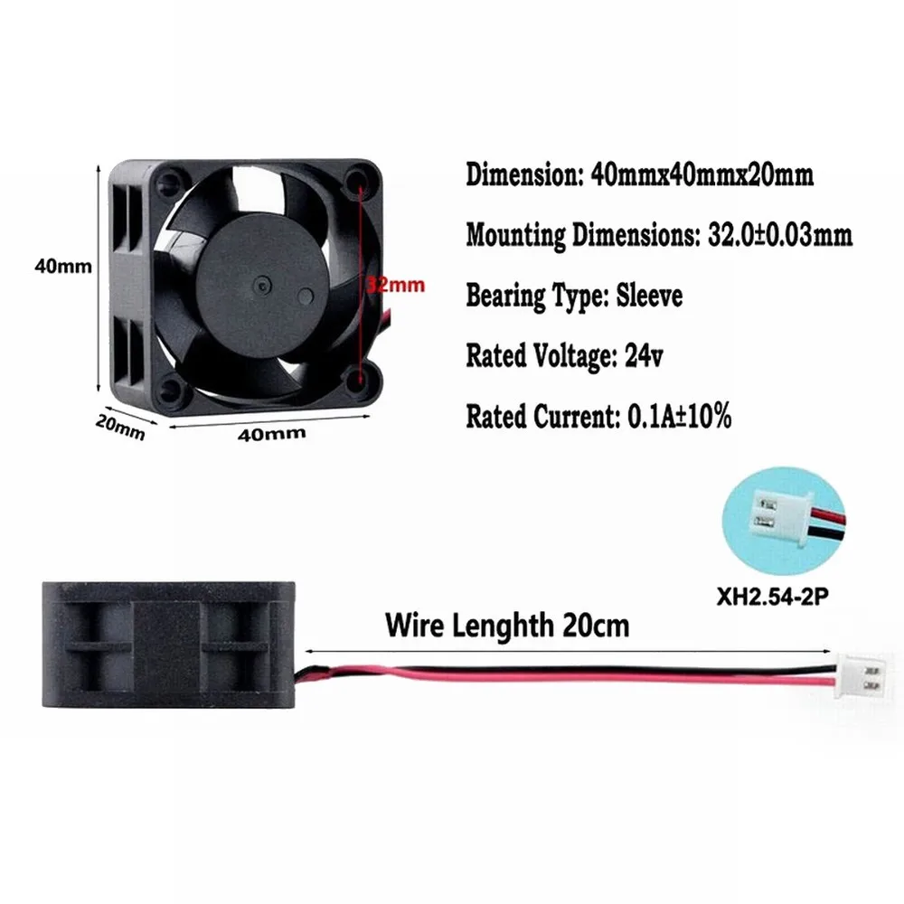 Gdstime GDA4020 24v Sleeve bearing 40mm 40x40x20mm dc air Cooling Fan axial exhaust mini fan