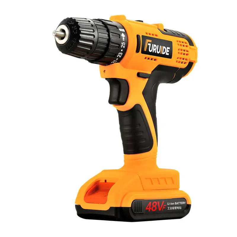 48V Cordless Impact Drill Electric Brushless Drill Variable Speed Electric Screwdrivers Set For Tile Wood Drilling Power Tools