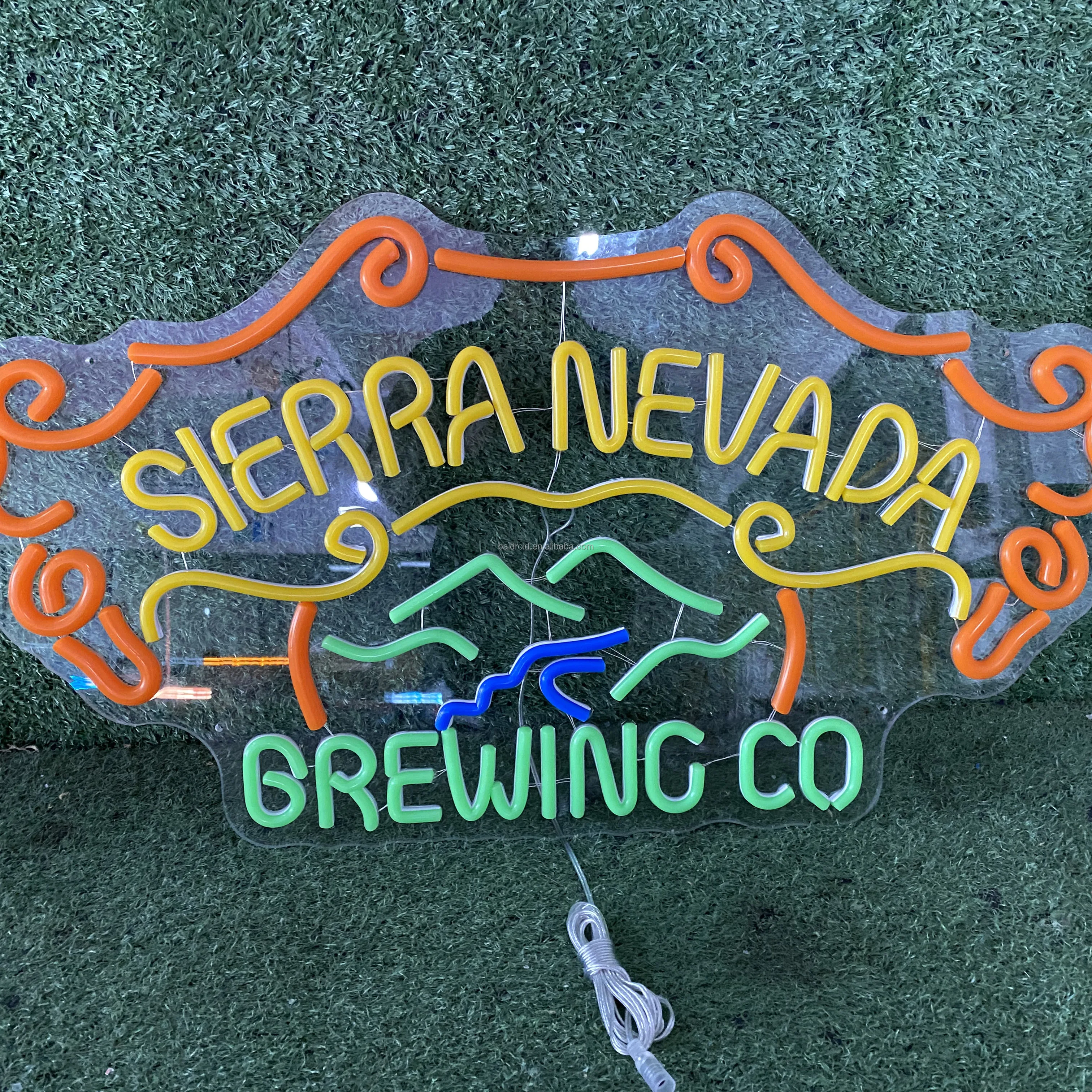 Free Design UPS Delivery Vivid  Imported 5mm Acrylic Backboard Custom LED Neon Beer Sign for Brewery Company