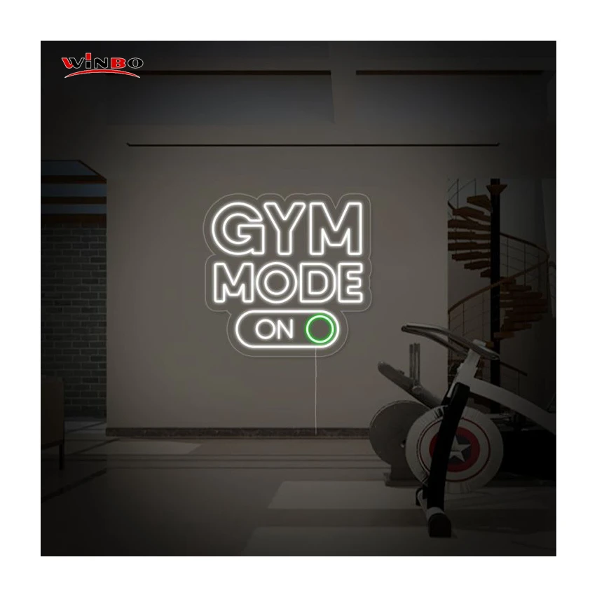 Winbo Dropshipping Custom led light neon sign Room Home Decoration Free design fitness gym workout neon sign