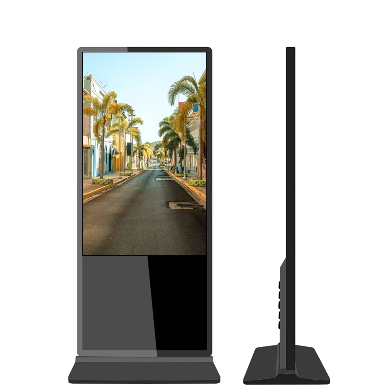 55 Inch Floor Standing Vertical Interactive Digital Signage Totem LCD TV Touch Screens Kiosk Advertising Display For Advertising