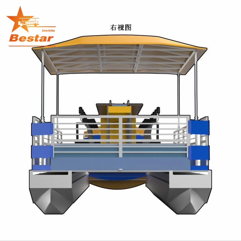  Luxury Floating Aluminium Made Electric Fishing Party Catamaran Pontoon Boat For
